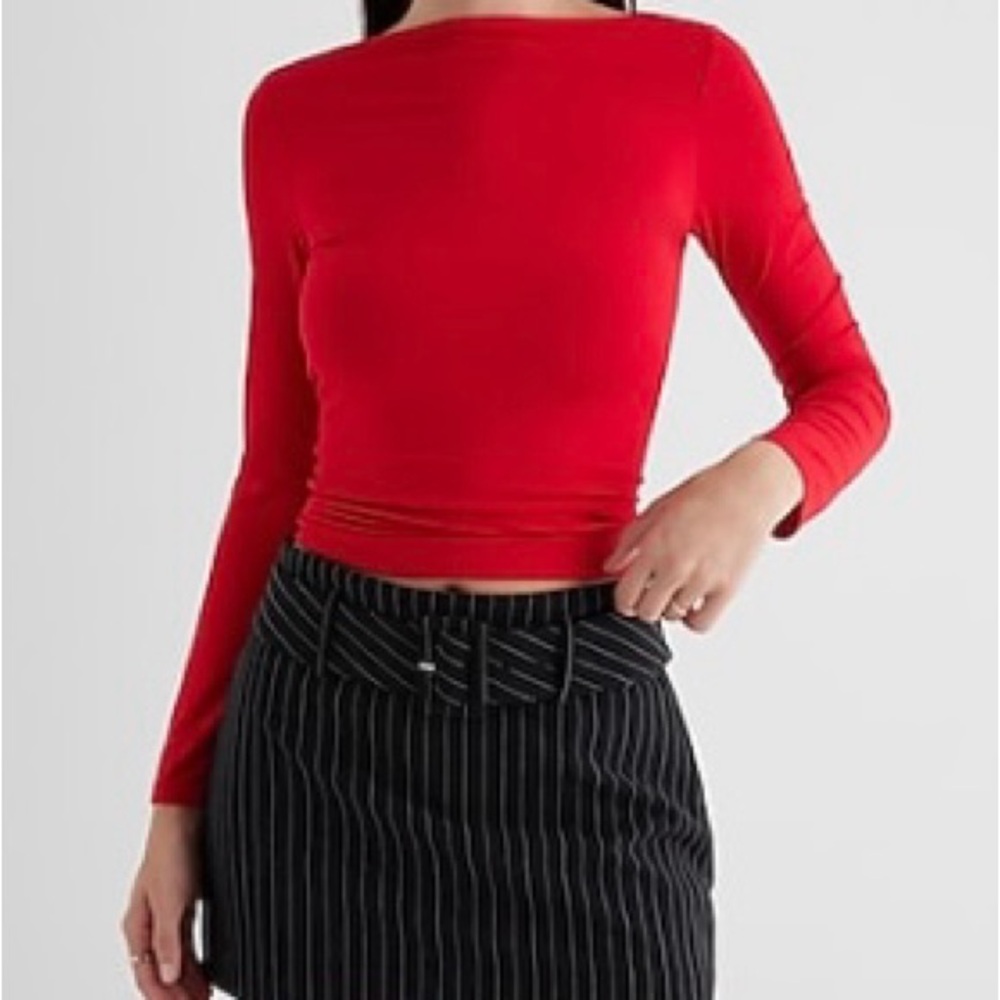 Express Red Long Sleeve Top